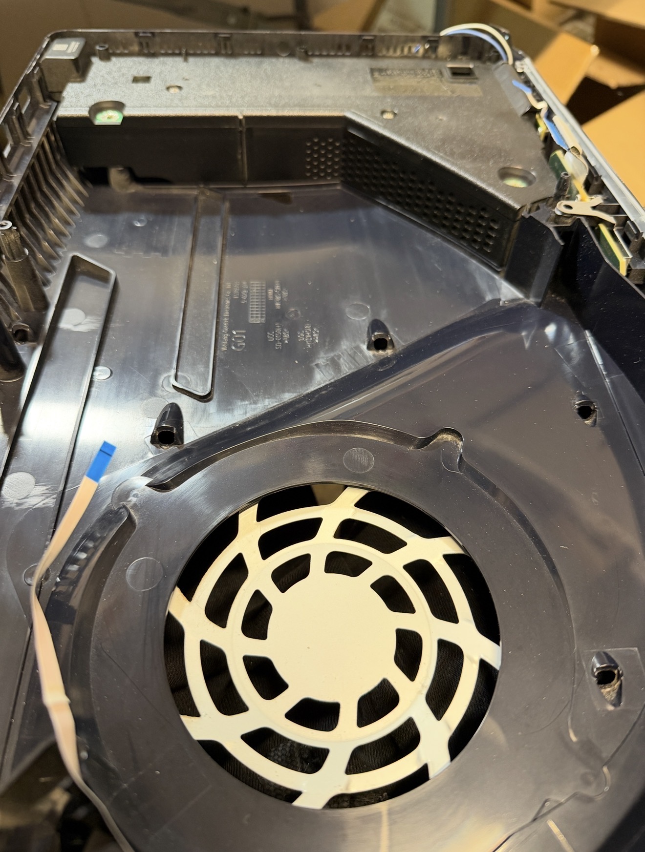 PS5 power supply vents cleared after cleaning